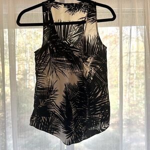Theory Palm silk racerback tank top